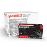 Gloveworks Industrial Black Nitrile Disposable Gloves 5 mil Case of 1000