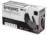 Gloveworks Exam Black Nitrile Disposable Gloves Box of 100