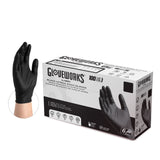 Gloveworks Exam Black Nitrile Disposable Gloves Box of 100