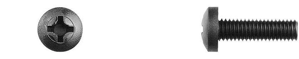 Black Nylon License Screws - 6-1.00 x 20mm Pan Hd Phillips: 100 per Bag