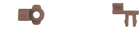 Brown Nylon Door Rod End Clips - 3.5mm Rod Size Left Hand Side: 25 per Bag