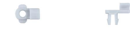 Blue Nylon Door Rod End Clips - 3.5mm Rod Size Right Hand Side: 25 per Bag