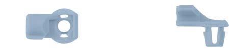 Blue Nylon Door Rod End Clips - 4.0mm Rod Size Left Hand Side: 25 per Bag