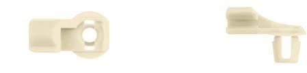 Cream Nylon Door Rod End Clips - 3.5mm Rod Size Left Hand Side: 25 per Bag