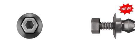 Black Nylon Hex Screw Retainer - 8mm Hole 10mm Stem Length: 20 per Bag