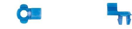 Blue Nylon Door Rod End Clips - 3.9mm Rod Size Left Hand Side: 25 per Bag