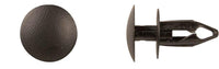 Black Nylon Push Type Ret - 9mm Hole 20mm Head 21mm Stem: 25 per Bag