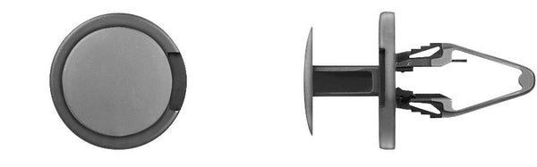 Black Nylon Push Type Ret - 8.5mm Hole 20mm Flng 20mm Stem: 25 per Bag