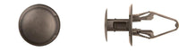 Black Nylon Push Type Ret - 9.5mm Hole 18mm Flng 20mm Stem: 25 per Bag