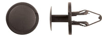 Black Nylon Push Type Ret - 10.5mm Hole 25mm 23mm Stem: 25 per Bag