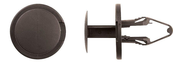 Black Nylon Push Type Ret - 10.5mm Hole 25mm 23mm Stem: 15 per Bag