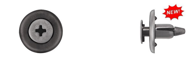 Black Nylon Phil Screw Ret - 6mm Hole 8mm Stem Length: 10 per Bag