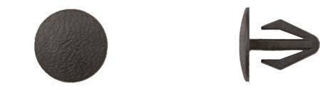 Black Nylon Retaining Clips - 8mm Hole Size 18mm Head Dia: 25 per Bag