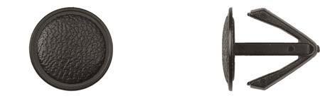 Black Nylon Retaining Clips - 10mm Hole Size 20mm Head Dia: 25 per Bag