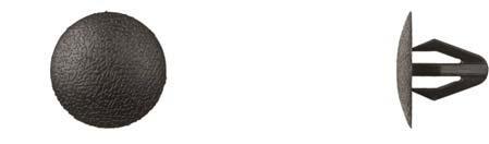 Black Nylon Retaining Clips - 7mm Hole Size 18mm Head Dia: 50 per Bag