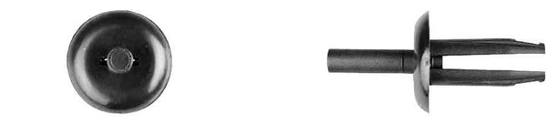 Black Nylon Fender Shield Ret - 1/4"(6.3mm) Hole 5/8"Stem Lgth: 50 per Bag