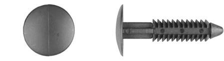 Charcoal Gray Nylon Mldg Ret - 1/4" (6.3mm) Hole 35mm Stem: 50 per Bag