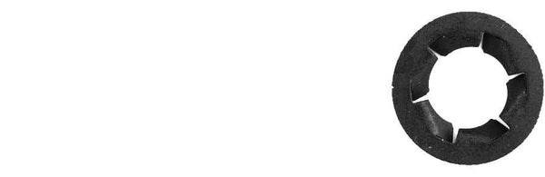 Black Push On Bolt Retainers - 12 x 1.75mm Screw 21.4mm O.D.: 100 per Bag