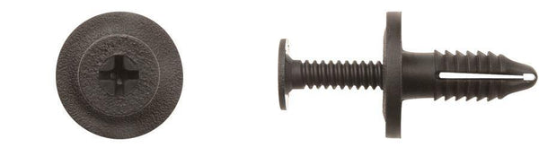 Black Nylon Trim Panel Ret - 1/4" Hole Size 3/4" Stem Lgth: 15 per Bag