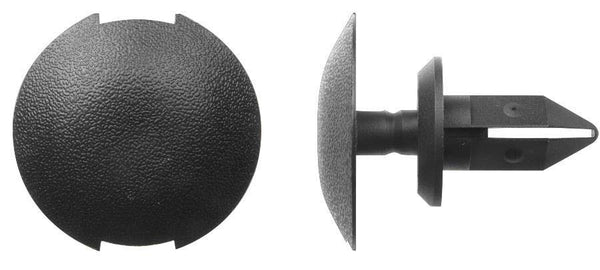 Black Nylon Push Type Ret - 8mm Sq Hole Size 21mm Stem L: 15 per Bag