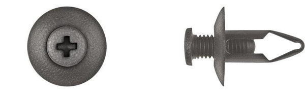 Black Nylon Bumper Fascia Ret - 8mm Hole Size 20mm Stem Length: 15 per Bag