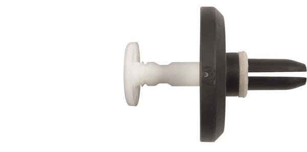 Black/White Nylon Bumper Ret - 8.5mm Hole 34mm Flange Dia: 10 per Bag