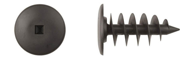 Black Nylon Door Insul Screws - 14mm x 34mm #3 SquareTruss Hd: 25 per Bag