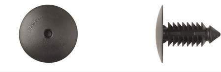 Black Nylon Shield Retainers - 7.50mm Hole Size 20mm Hd Dia: 25 per Bag