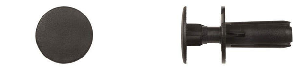 Black Nylon Push Type Ret - 7mm Hole Size 17mm Stem Length: 10 per Bag