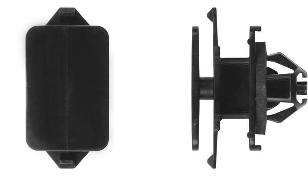 Black Nylon Moulding Clips - 17mm Hole Size 28mm O.A. Lgth: 10 per Bag
