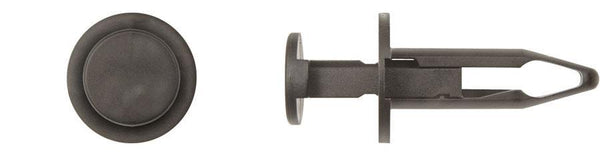 Black Nylon Push Type Ret - 8mm Hole 16.5mm Flange Size: 25 per Bag