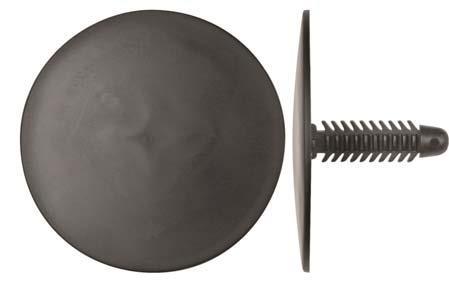 Black Nylon Trim Panel Ret - 1/4" Hole Size 1" Stem Length: 25 per Bag