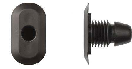 Black Nylon Bumper Retainers - 16mm Hole Size 25mm Stem Lgth: 15 per Bag