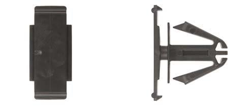 Black Nylon Bumper Mldg Clips - 15mm Hole Size 20mm Stem Lgth: 10 per Bag