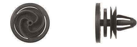 Black Nylon Trim Panel Ret - 8mm Hole Size 12.5mm Stem Lgth: 25 per Bag