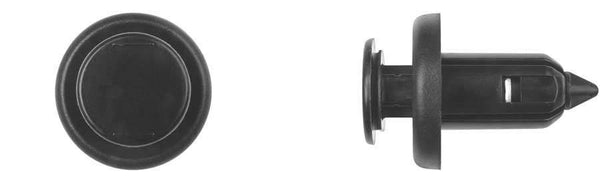 Black Nylon Bumper Push Ret - 10mm Hole Size 16mm Stem Lgth: 10 per Bag