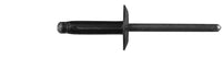 Black Aluminum Split Type Rivets - 3/16" Dia 3/64"-23/64" G/R: 50 per Bag