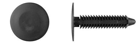 Black Nylon Fender Liner Ret - 6.3mm Hole 35mm Stem Length: 25 per Bag