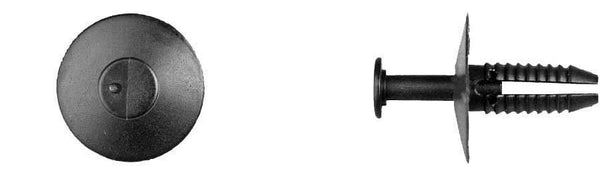Black Nylon Push Type Retainer - 6.3mm Hole Size 17mm Stem Lgth: 25 per Bag