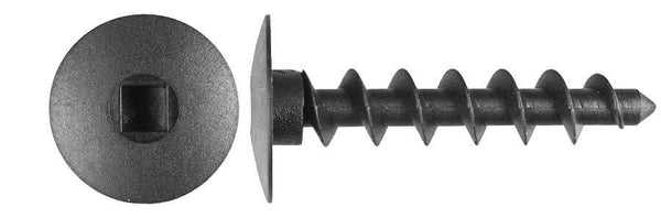 Black Nylon Fascia Screws - 9.2mm x 45mm Sq Drive Truss Hd: 25 per Bag