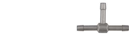 Black Nylon Hose Tee Connector - 1/8" x 1/8" x 1/8" Hose I.D.: 10 per Bag