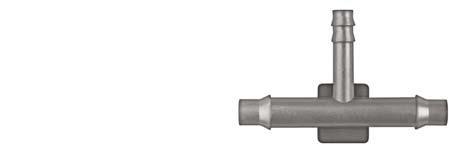 Black Nylon Hose Red. Tee Conn - 3/16" x 1/8" x 3/16" Hose I.D.: 10 per Bag