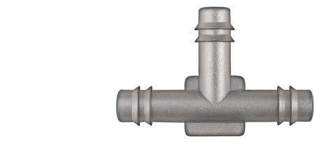 Black Nylon Hose Tee Connector - 5/16" x 5/16" x 5/16" Hose ID: 25 per Bag