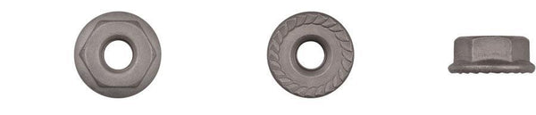 Black Serrated Flange Nuts - 10-24 Screw 31/64" O.D.  Flng: 100 per Bag