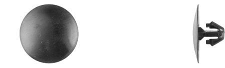 Black Nylon Fender Ret Clips - 7mm Hole Size 8mm Stem Length: 25 per Bag