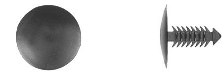 Black Nylon Shield Retainers - 9/32" Hole Size 20.5mm Stem: 25 per Bag