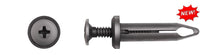 Black Push Type Retainers - 7mm Hole Size 30.5mm Stem Lgth: 25 per Bag