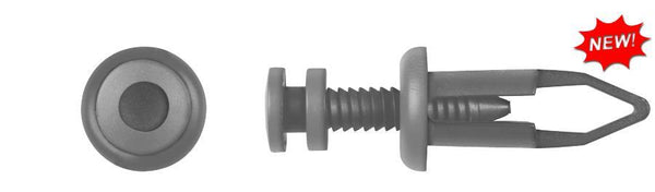 Black Bumper Push Type Ret - 9mm Hole 27mm Stem Length: 10 per Bag