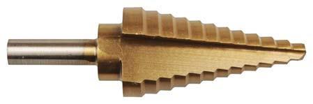 Gold HSS Titanium Step Bits - 3/16" Through 7/8" Drill Size: 1 per Ea