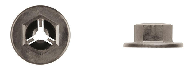 Black Nylon Cowl Trim Retainer - 14mm Hex Size 25mm Flange Dia: 25 per Bag